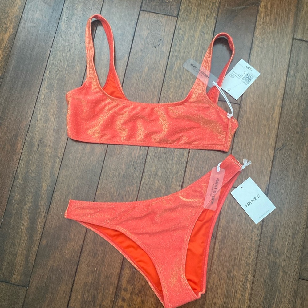 Orange Glitter Bikini